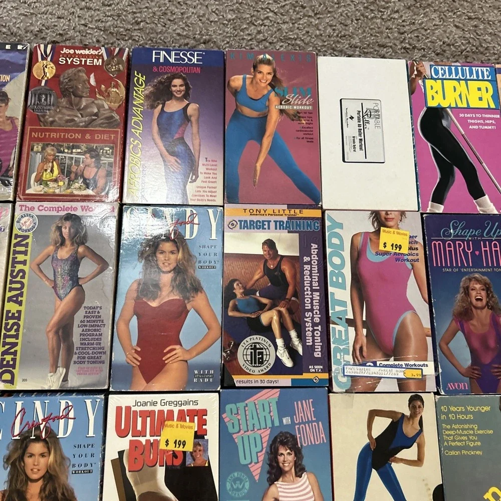 Fitness VHS Lot Of 22 Workout Videos Sealed/Used Joe Weider/‎ Tony Little Etc